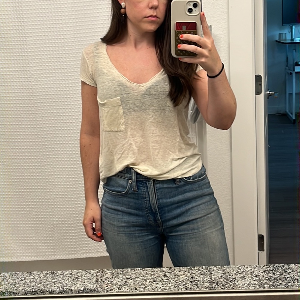 Anthropologie Bordeaux Gold Shimmer Tee